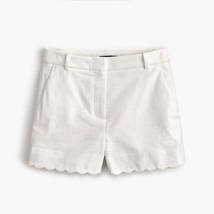 NWT 4” J.Crew White Scalloped Shorts